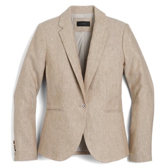 J. Crew Jackets & Blazers - J. CREW Campbell Blazer Camel Linen Blazer {D44}
